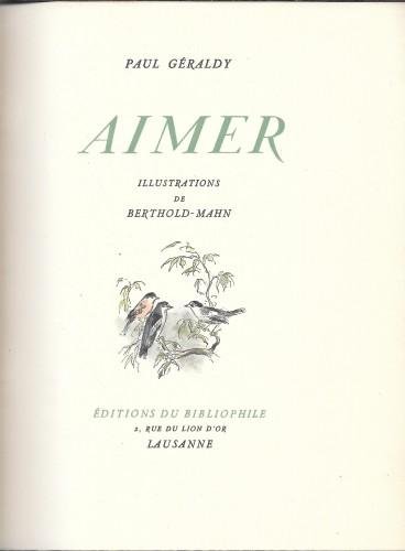 Aimer, illustrations de Berthold-Mahn