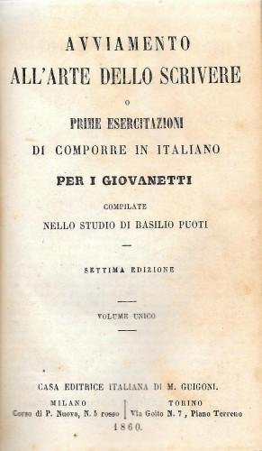 Avviamento all'arte dello scrivere o prime esercitazioni di comporre in …