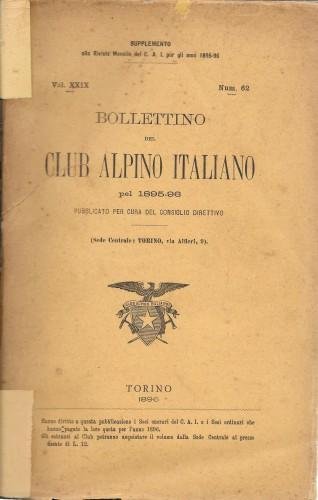BOLLETTINO del Club Alpino Italiano pel 1895-96 pubblicato per cura …