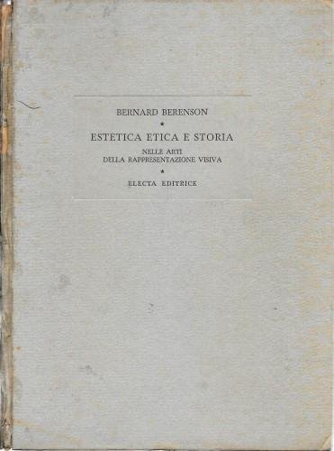 Estetica etica e storia nelle arti della rappresentazione visiva