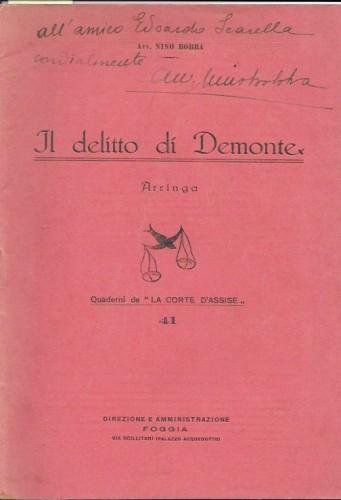 Il delitto di Demonte. Arringa in difesa di Giordano