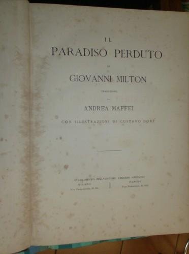 Il Paradiso perduto. Traduzione di Andrea Maffei con illustrazioni di …