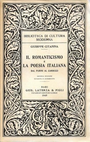 Il romanticismo e la poesia italiana dal Parini al Carducci