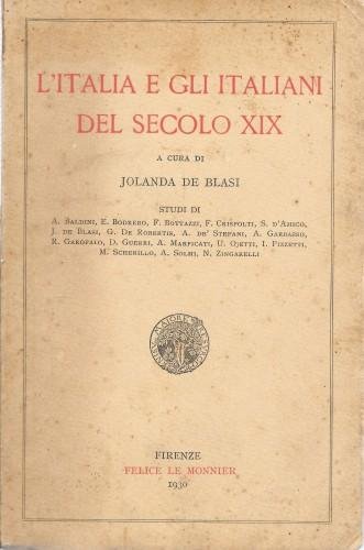 L'Italia e gli italiani del secolo XIX