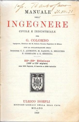 Manuale dell'ingegnere civile e industriale