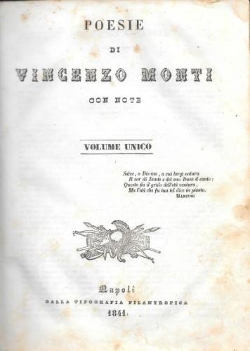 Poesie di Vincenzo Monti con note