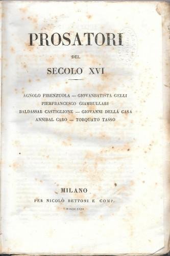 Prosatori del secolo XVI°