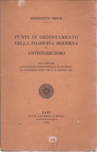 Punti di orientamento della filosofia moderna. Antistoricismo