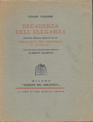 Tramonto dell'eleganza. Dialogo morale seguito da un parallelo tra Brummel …