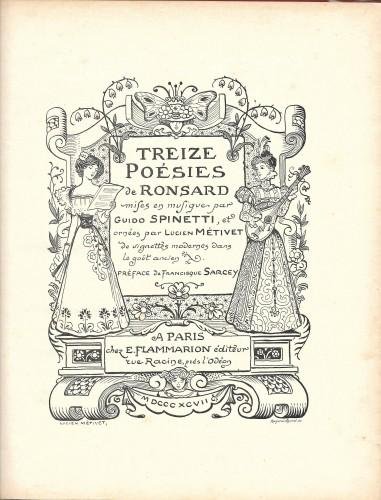Treize Poesies de Ronsard mises en musique par Guido Spinetti …