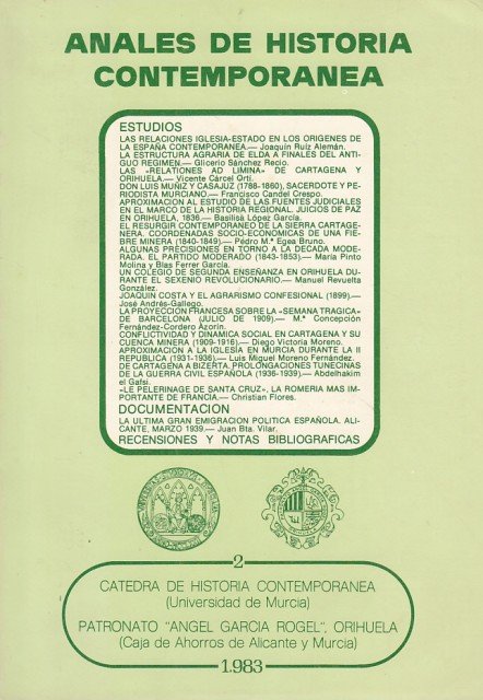ANALES DE HISTORIA CONTEMPORÁNEA 2. 1983