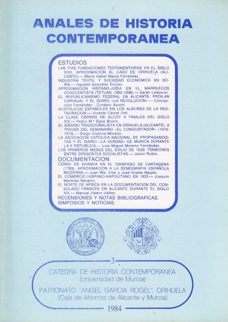 ANALES DE HISTORIA CONTEMPORANEA. 3. 1984