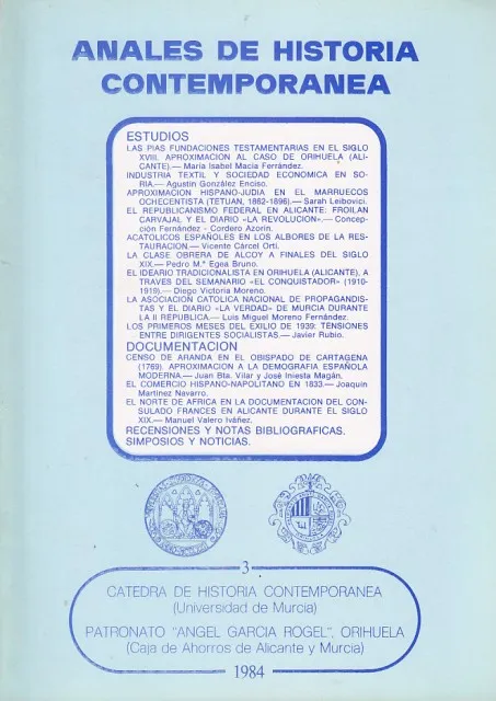 ANALES DE HISTORIA CONTEMPORANEA. 3. 1984 | Immagine principale