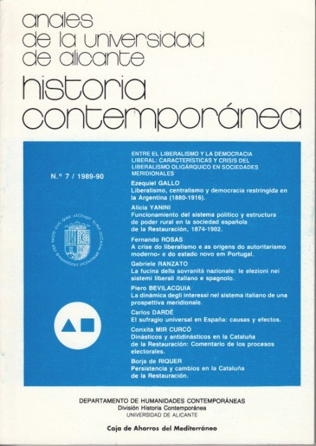 ANALES DE LA UNIVERSIDAD DE ALICANTE: HISTORIA CONTEMPORÁNEA Nº 7 …