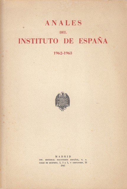 Anales del Instituto de España (1962 - 1963)