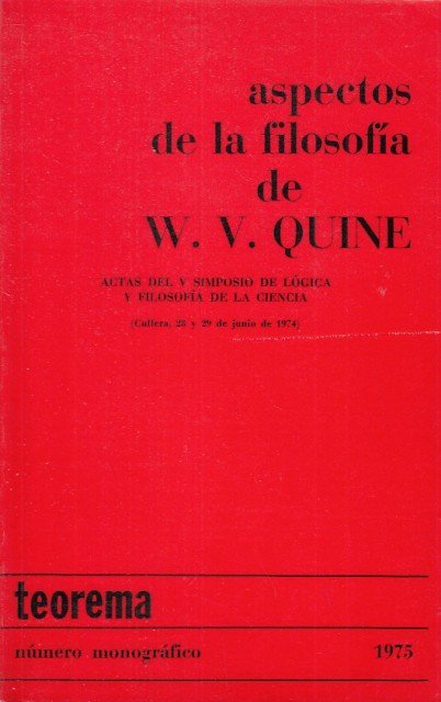 ASPECTOS DE LA FILOSOFÍA DE W.V. QUINE Actas del V … | Immagine principale
