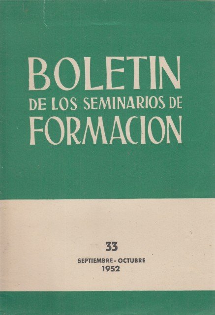 BOLETÍN DE LOS SEMINARIOS DE FORMACIÓN Nº33 | Immagine principale