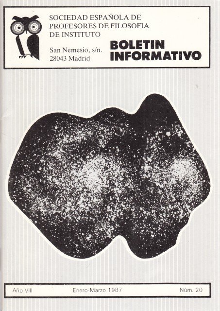 BOLETÍN INFORMATIVO DE LA SOCIEDAD ESPAÑOLA DE PROFESORES DE FILOSOFÍA … | Immagine principale