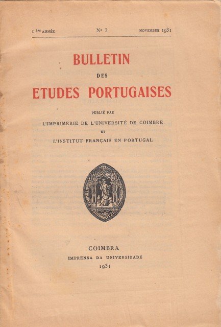 BULLETIN DES ETUDES PORTUGAISES. Nº3 | Immagine principale