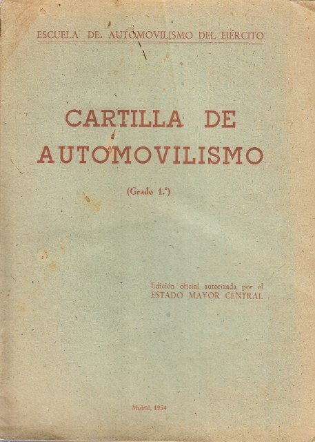 Cartilla de automovilismo (Grado 1º)