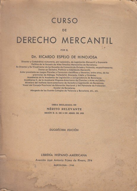 Curso de Derecho Mercantil