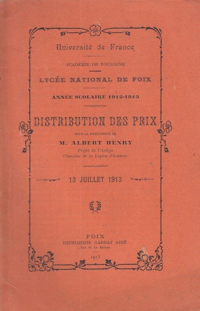 DISTRIBUTION DES PRIX. UNIVERSITÉ DE FRANCE. ACADÉMIE DE TOULOUSE. ANNÉE … | Immagine principale