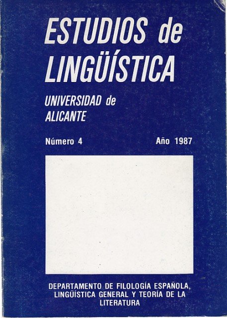ESTUDIOS DE LINGÜÍSTICA 1987. Nº 4