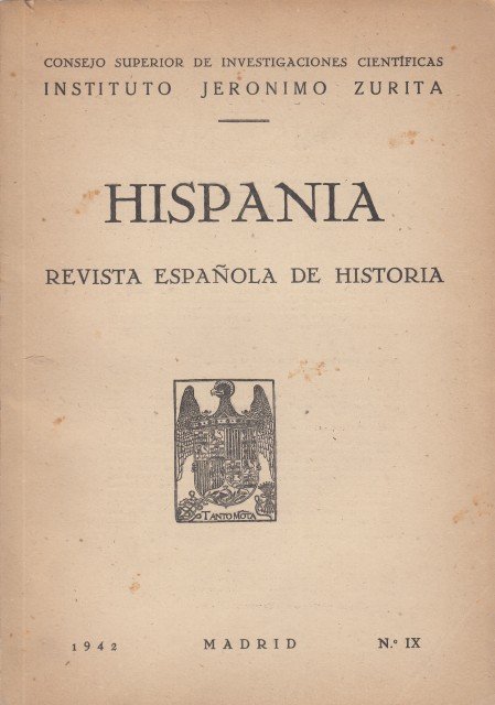 HISPANIA NºIX. REVISTA ESPAÑOLA DE HISTORIA | Immagine principale