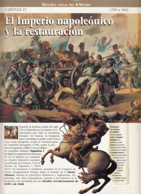 HISTORIA VISUAL DEL MUNDO. CAP. 27. EL IMPERIO NAPOLEONICO Y … | Immagine principale
