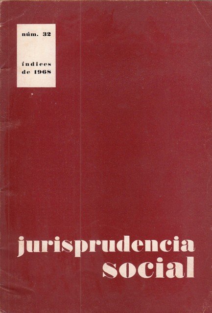 JURISPRUDENCIA SOCIAL Nº32. ÍNDICES DE 1968 | Immagine principale