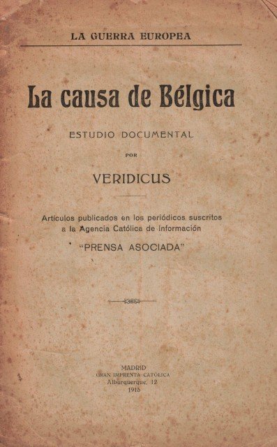 La Causa de Bélgica. (Estudio documental)