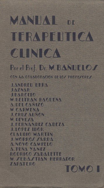 MANUAL DE TERAPEUTICA CLINICA. TOMO I.
