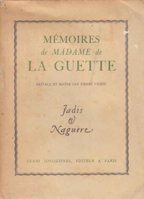 MÉMOIRES DE MADAME DE LA GUETTE