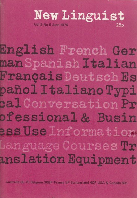 NEW LINGUIST. VOL. 2. Nº 5. JUNE 1974. THE PRESS; …