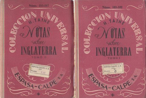 Notas sobre Inglaterra. Tomos I y II