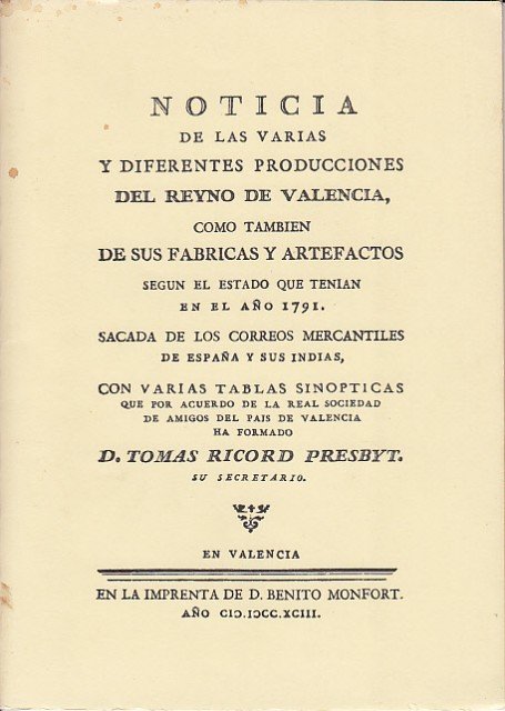 NOTICIA DE LAS VARIAS Y DIFERENTES PRODUCCIONES DEL REYNO DE …