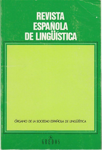 REVISTA ESPAÑOLA DE LINGÜÍSTICA. Nº 23-1