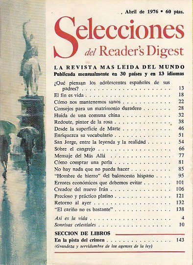 SELECCIONES DEL READER'S DIGEST. ABRIL 1976