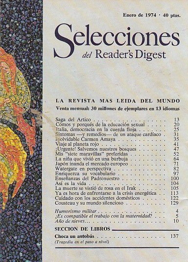 SELECCIONES DEL READER'S DIGEST. ENERO 1974