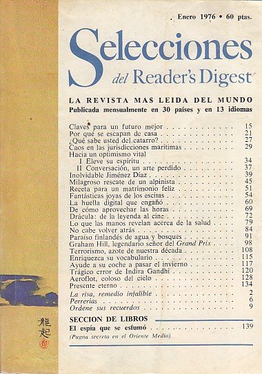 SELECCIONES DEL READER'S DIGEST. ENERO 1976