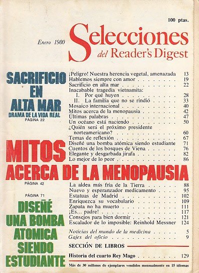 SELECCIONES DEL READER'S DIGEST. ENERO 1980