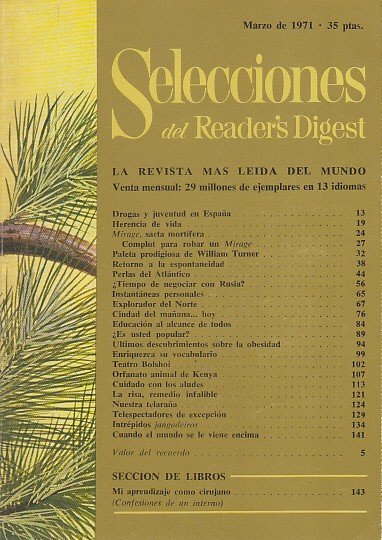 SELECCIONES DEL READER'S DIGEST. MARZO 1971