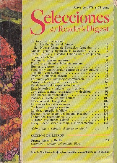 SELECCIONES DEL READER'S DIGEST. MAYO 1978