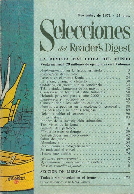 SELECCIONES DEL READER'S DIGEST. NOVIEMBRE 1971