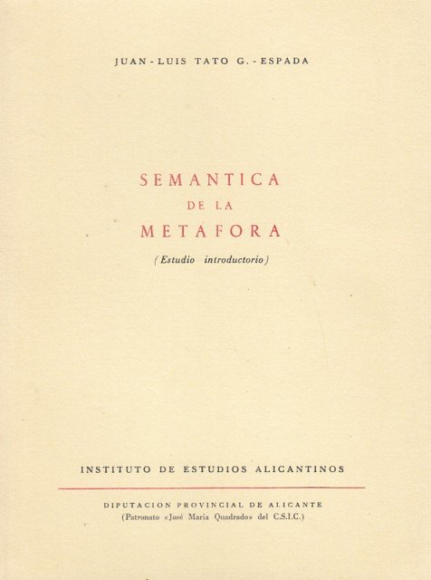 SEMANTICA DE LA METAFORA. (Estudio introductorio) | Immagine principale
