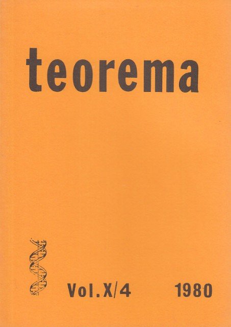 TEOREMA Vol. X/4 1980. LA FENOMENOLOGÍA DEL "YO"; DE TE FÁBULA NARRATUR: TEATRO Y MITO DE SARTRE Y OTROS