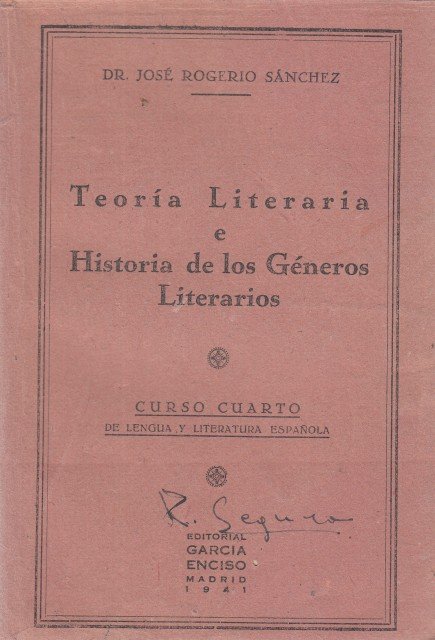 TEORÍA LITERARIA E HISTORIA DE LOS GÉNEROS LITERARIOS. CURSO CUARTO | Immagine principale