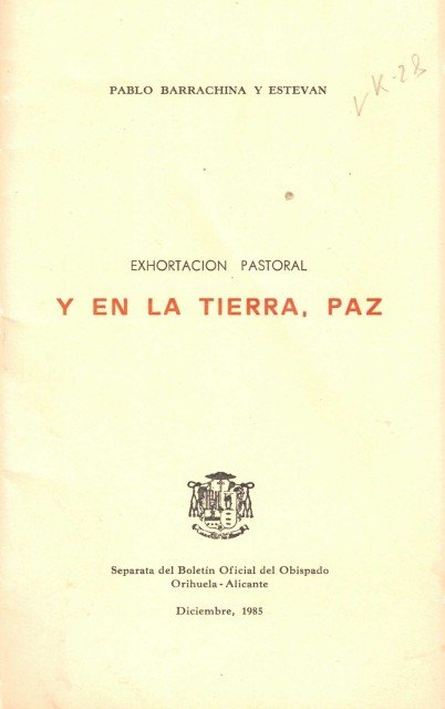 Y en la Tierra, Paz (Exhortación Pastoral)