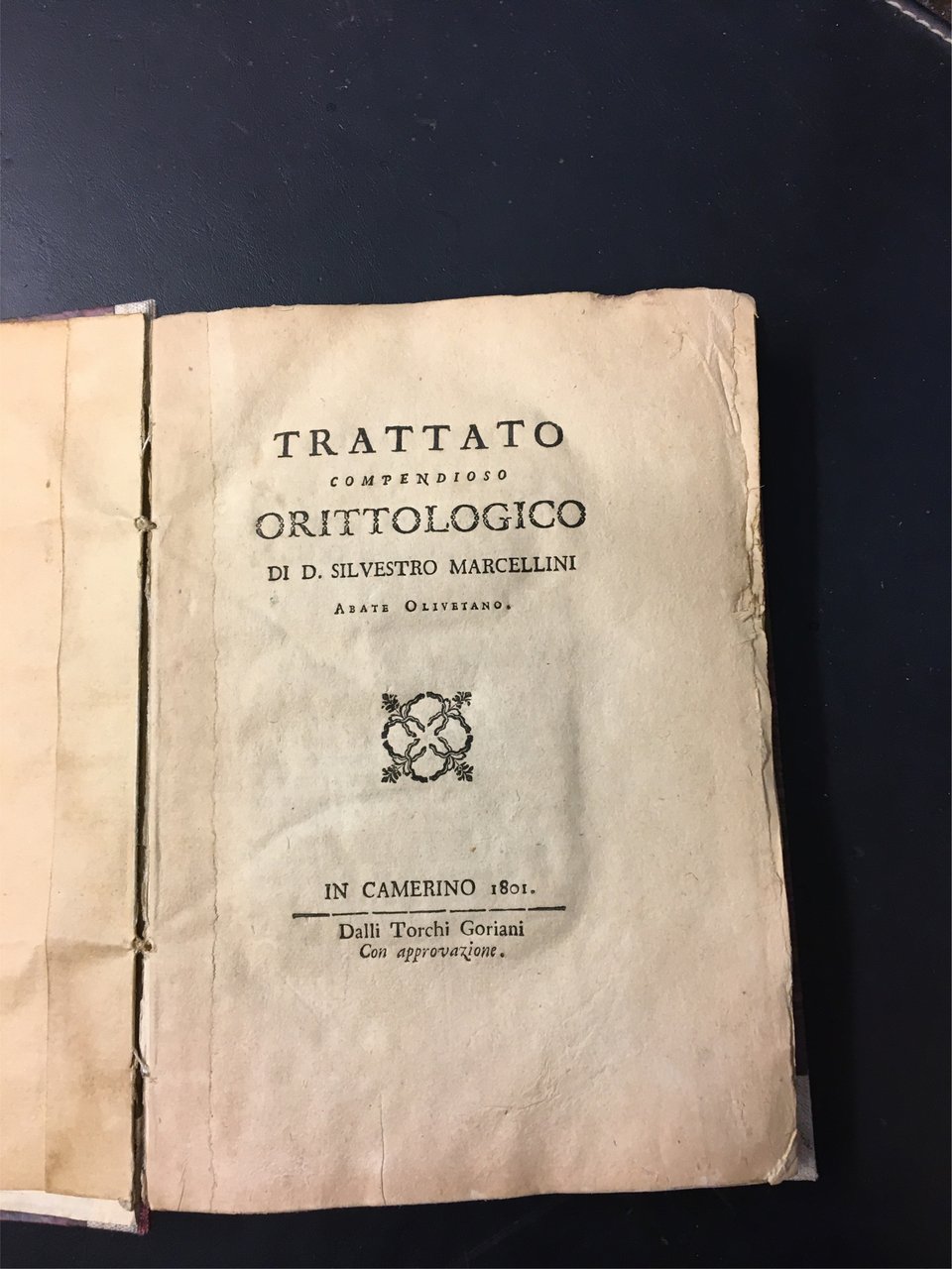 Trattato compendioso orittologico di D. Silvestro Marcellini. In Camerino, dalli …