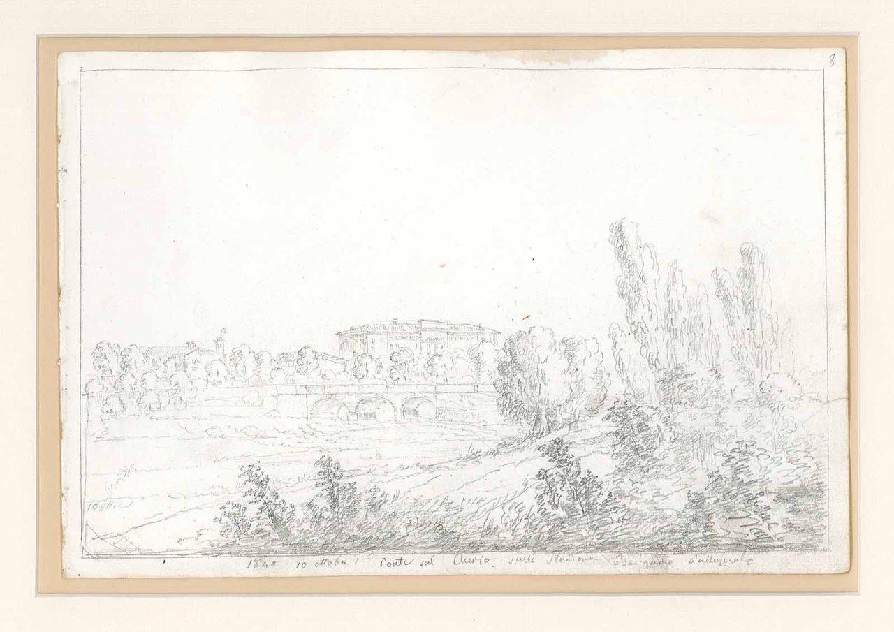 1840 10 ottobre Ponte sul Cherio sullo stradone Bergamo Pallazuolo